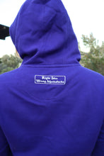 Load image into Gallery viewer, Purple Right Idea Wrong Mothafucka Hoodie
