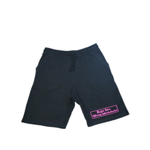 Load image into Gallery viewer, Black Shorts with Neon Pink Right Idea Wrong Mothafucka with border
